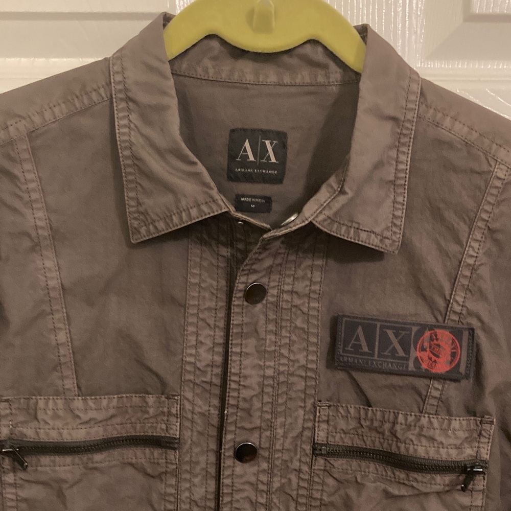 Armani Exchange Men's Taupe Shirt Jacket